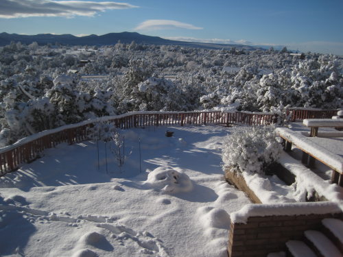 [Sunny New Mexican snow world]