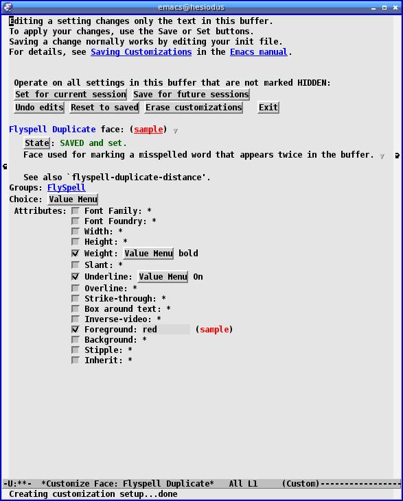 [Emacs' customize-face screen]