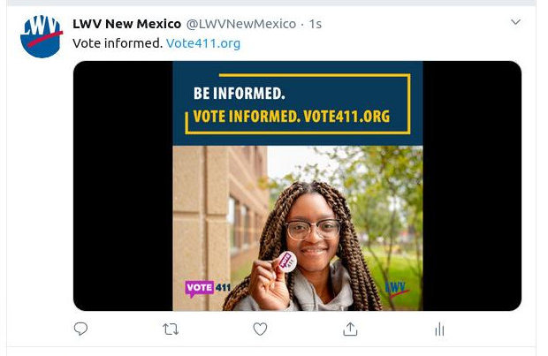 [LWVNM tweet of a Vote411 image]