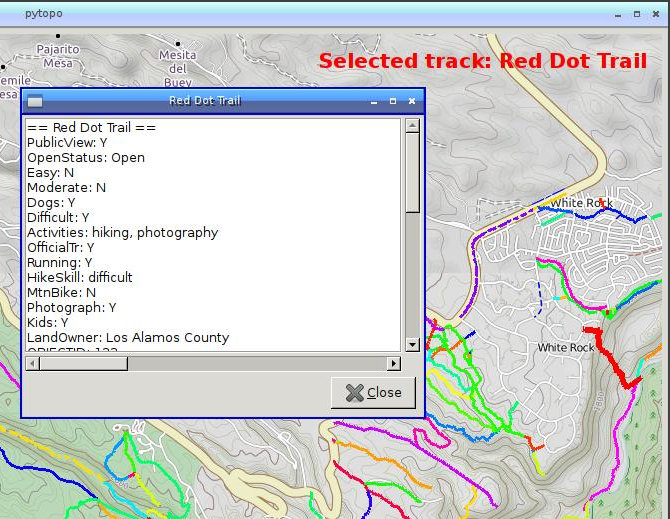 [PyTopo showing metadata from GeoJSON converted from a shapefile]