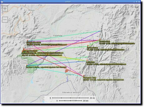 [Astronomical alignments between pairs of New Mexico peaks]