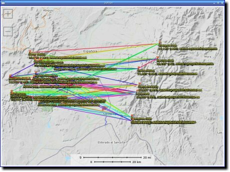 [Astronomical alignments between pairs of New Mexico peaks]