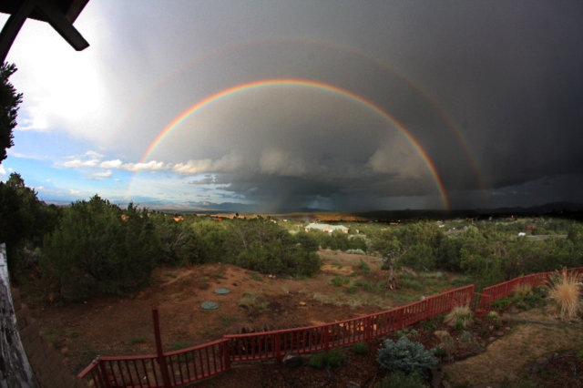 [Double rainbow with the Rokinon 8mm fisheye]