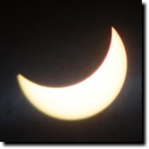 [Terrible afocal view of partial eclipse]