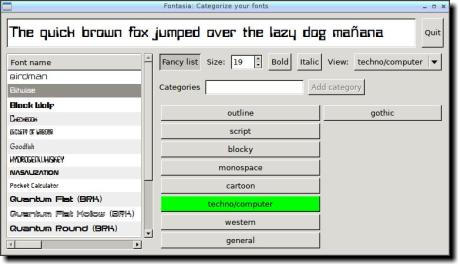 [Fontasia: font viewer/categorizer
