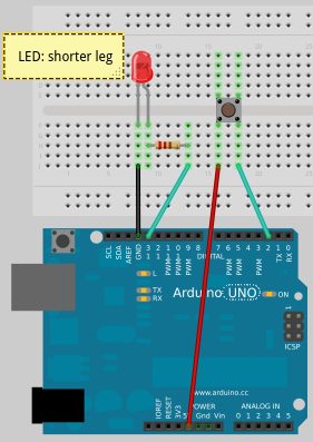 Push Button Arduino Led