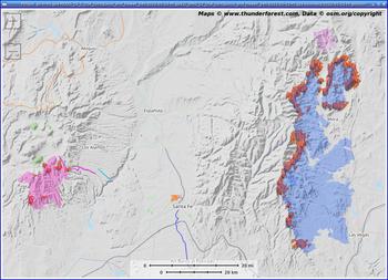 [Cerro Pelado and Hermit's Peak fires viewed in PyTopo]