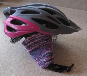 [Bike helmet knitted ear-warmers]