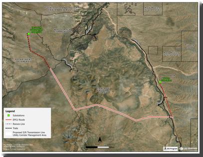 [A bad map showing a proposed route but with no details labeled]