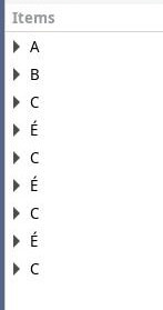 [a screenshot with a list of letters, A B C É C É C É C]