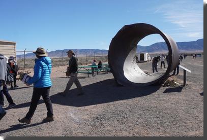 [a sign describing Jumbo, a large steel container originally designed to contain the first atomic bomb test]