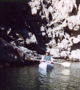 [Dave contemplating the gorge wall at upper Anderson]